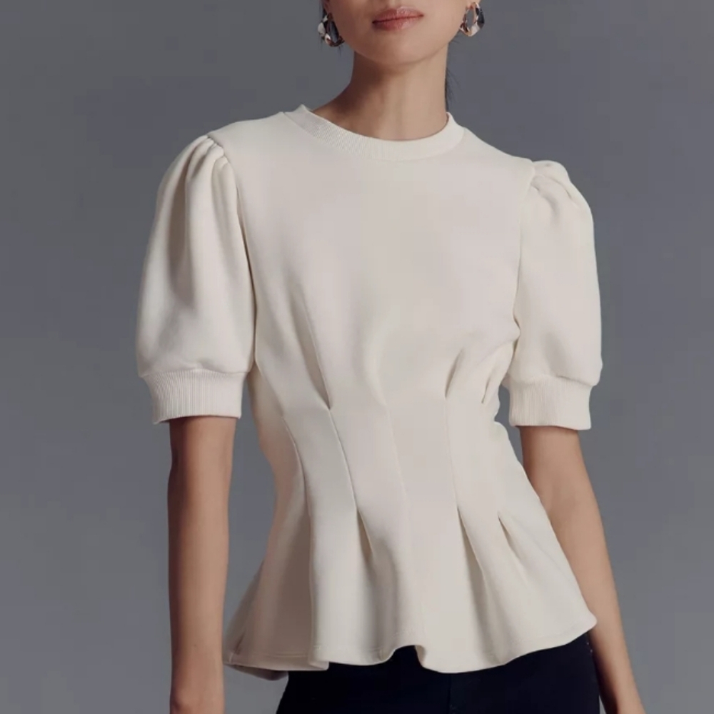 Maeve Cream Puff Sleeve Blouse